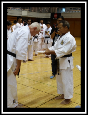 2018: wereldkampioenschappen op Okinawa Japan. Henk en Kikugawa sensei